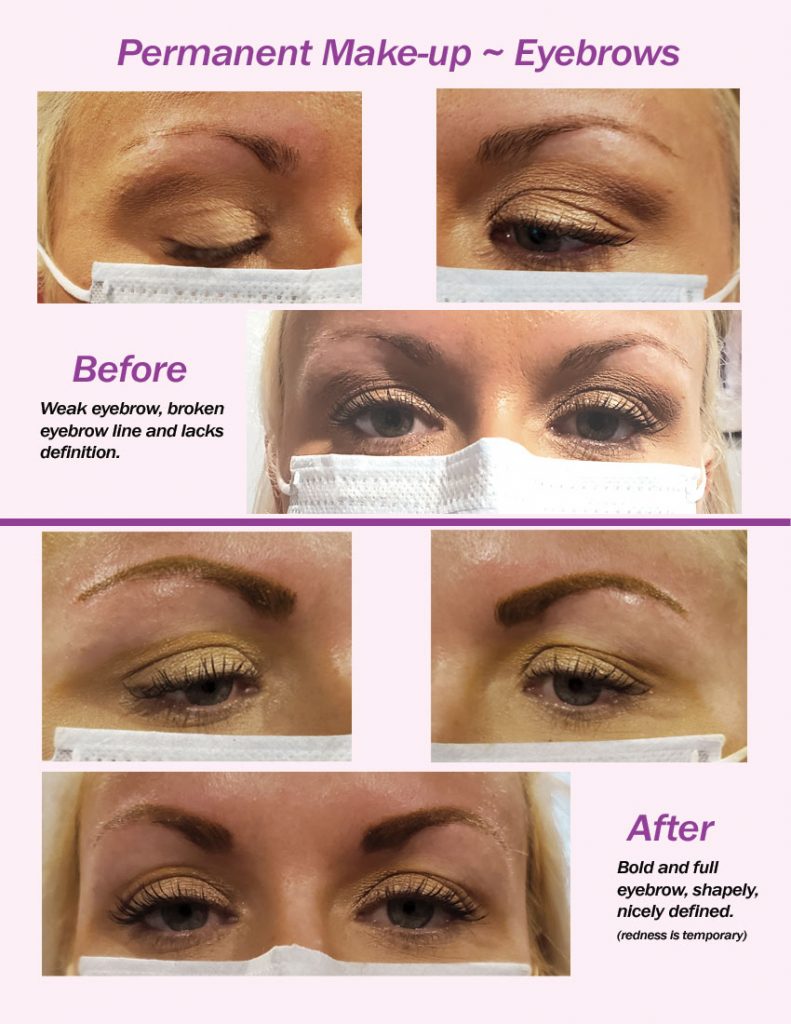 Carla Smith Permanent Makeup - Eyebrows - Before and After