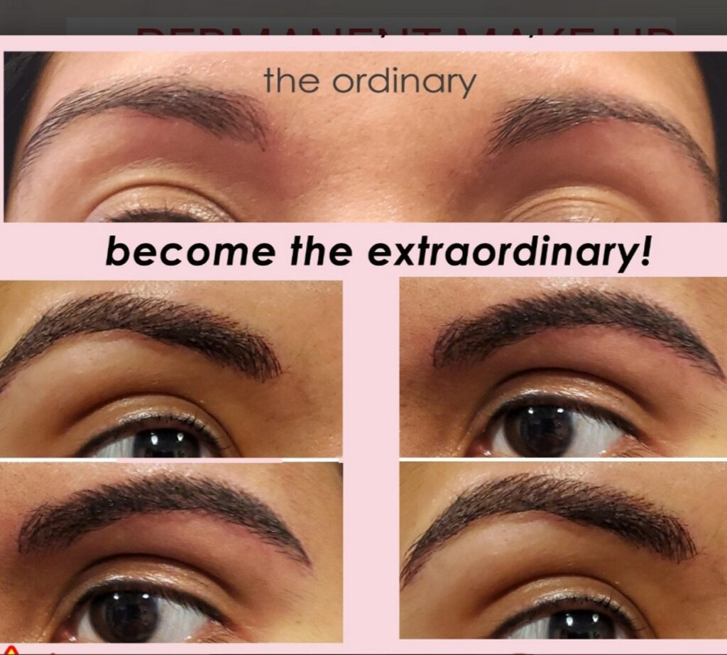 Microblading combined with shading